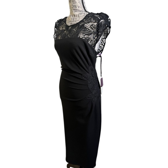 HALE BOB Black Lace Trim Short Sleeved
Bodycon Dress (S) NWT - Picture 5 of 17